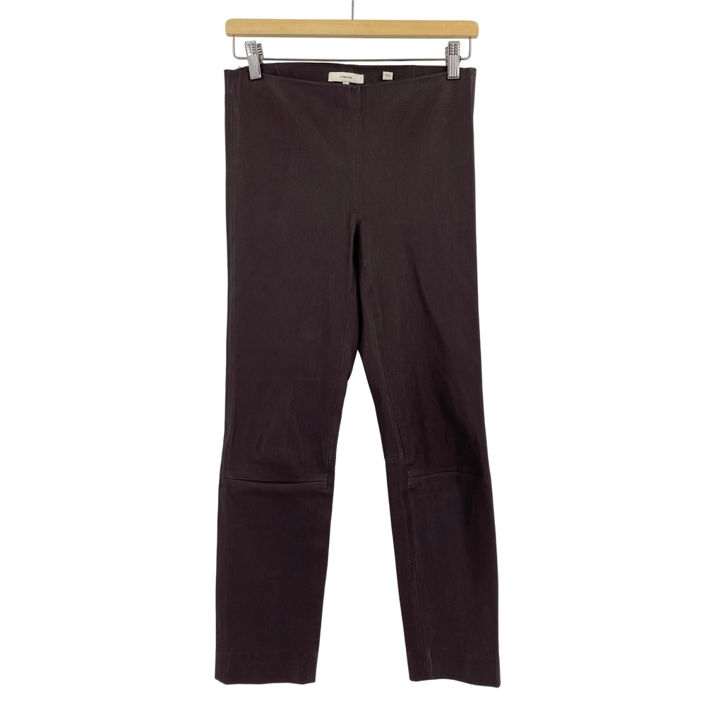 Vince Leather‎ Leggings Womens Medium chocolate brown Lambskin